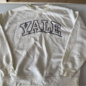 Yale University Sweatshirt Adult Crew Neck Long Sleeve College Sweater White S
